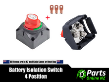 Load image into Gallery viewer, Dual Battery Disconnect Switch - 4 Position - 12V to 60V DC, 275A Continuous Current