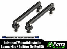 Load image into Gallery viewer, Universal 75mm Adjustable Front Rear Bumper Lip Splitter tie rod Black