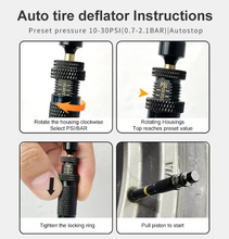 Load image into Gallery viewer, Automatic Tyre Deflator 10–30 PSI / 0.7–2.1 BAR – Preset Auto Stop 4WD Air Down Tool