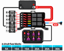 Load image into Gallery viewer, RGB 6 Gang Auxiliary Switch Panel – 12V / 24V

