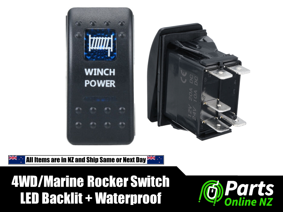 Waterproof Rocker Switch WINCH POWER for 4WD Off Road Marine