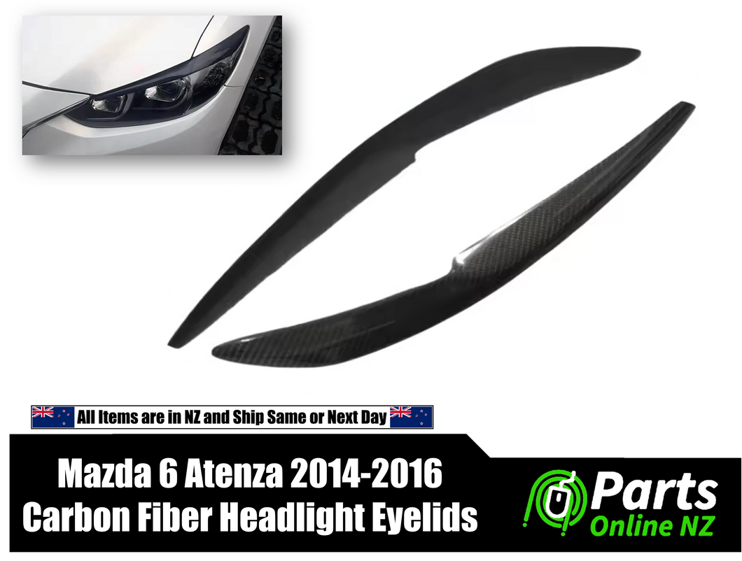 Carbon Fibre Headlight Covers / Eyebrows – Mazda 6 / Atenza (2014-2016)