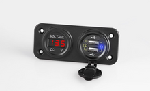 Load image into Gallery viewer, Voltmeter Car Charger Panel dual USB quick charge fast charging 4WD
