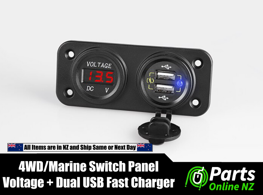 Voltmeter Car Charger Panel dual USB quick charge fast charging 4WD