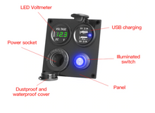 Load image into Gallery viewer, Charger Switch Panel with Voltmeter Dual USB Socket 12V 4.2A Cigarette Light
