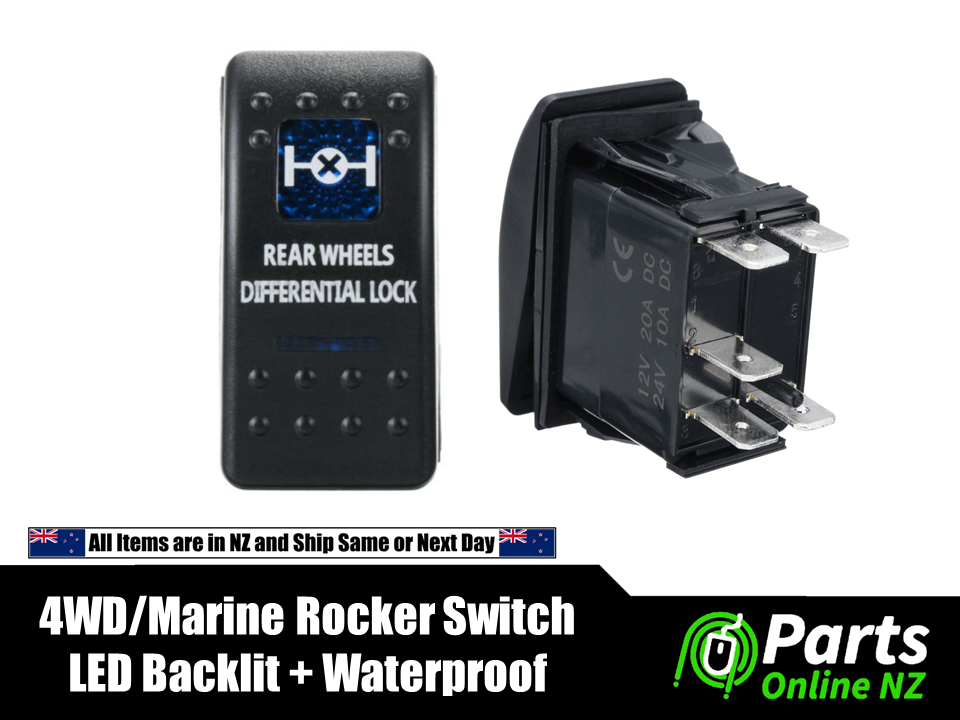 Waterproof Rocker Switch REAR WHEELS DIFFERENTIAL LOCK for 4WD Off Road Marine