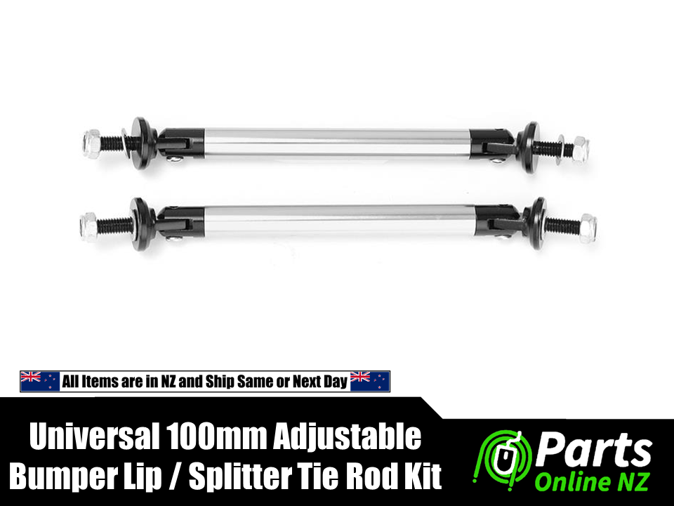 Universal 100mm Adjustable Front Rear Bumper Lip Splitter tie rod Silver