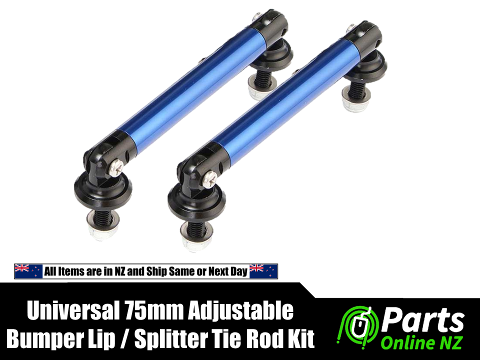 Universal 75mm Adjustable Front Rear Bumper Lip Splitter tie rod Blue