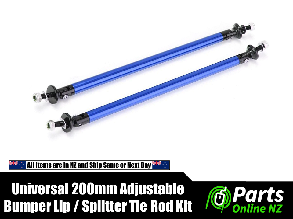 Universal 200mm Adjustable Front Rear Bumper Lip Splitter tie rod Blue