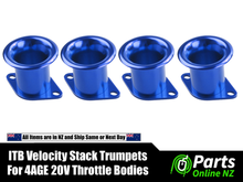 Load image into Gallery viewer, 4AGE 4A-GE 20v Blacktop Silvertop ITB Trumpets Set Velocity Stacks
