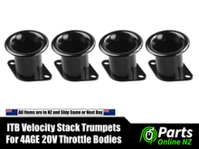 Load image into Gallery viewer, 4AGE 4A-GE 20v Blacktop Silvertop ITB Trumpets Set Velocity Stacks
