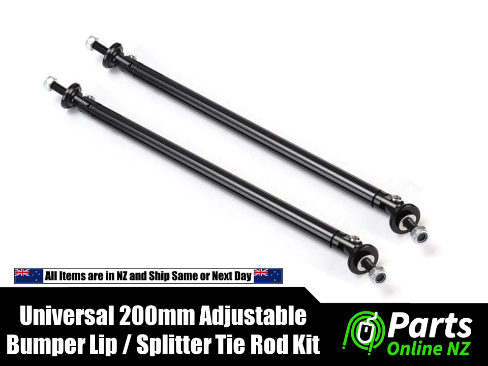 Universal 200mm Adjustable Front Rear Bumper Lip Splitter tie rod Black