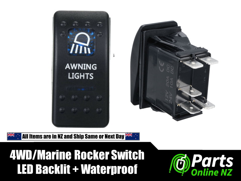 Waterproof Rocker Switch AWNING LIGHTS for 4WD Off Road Marine