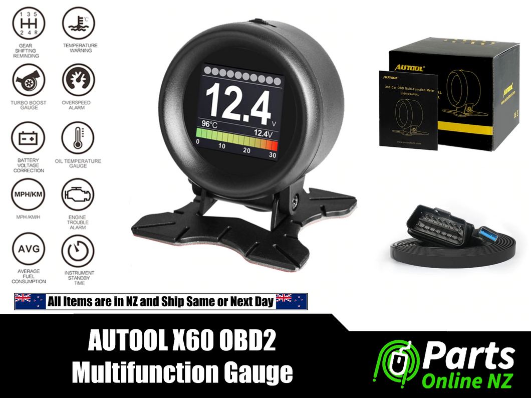 OBD2 OBDII Multifunction Gauge and Code Reader AUTOOL X60 Boost, volt, temp etc