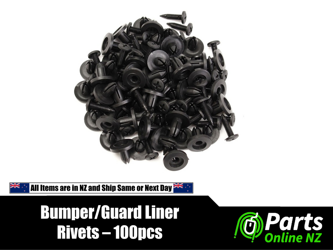 Automotive Bumper Guard Liner Rivets - 100 Piece Bulk Assortment