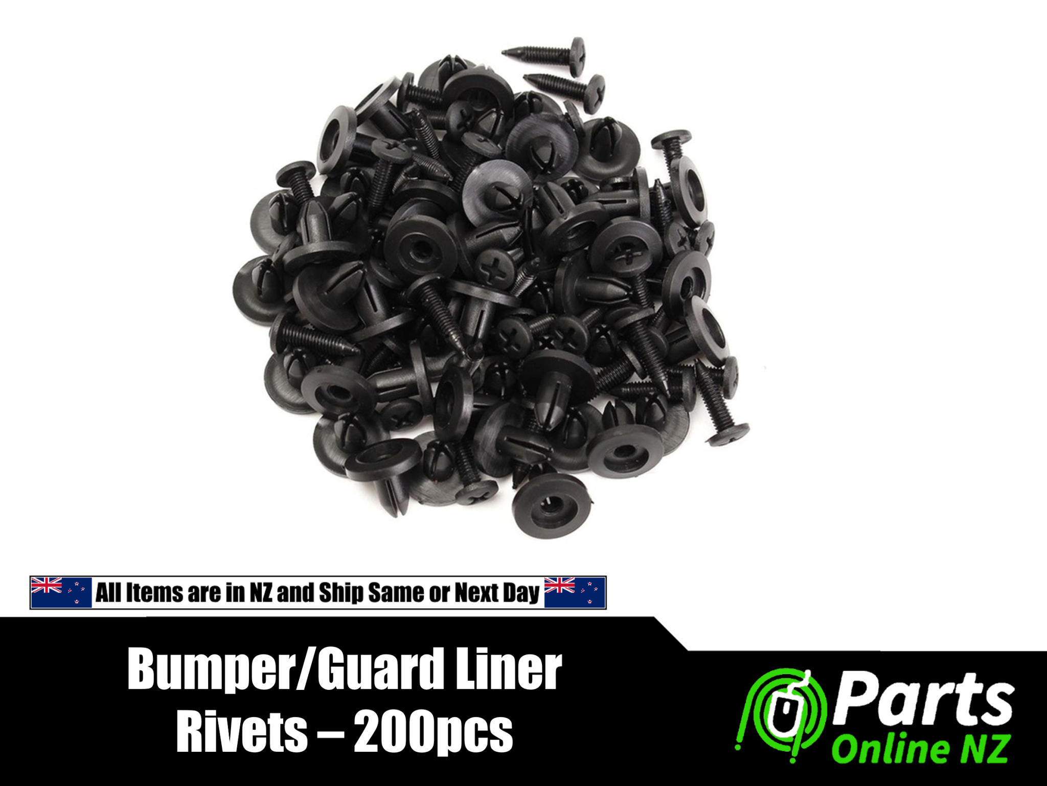 Automotive Bumper Guard Liner Rivets - 200 Piece Bulk Assortment ...