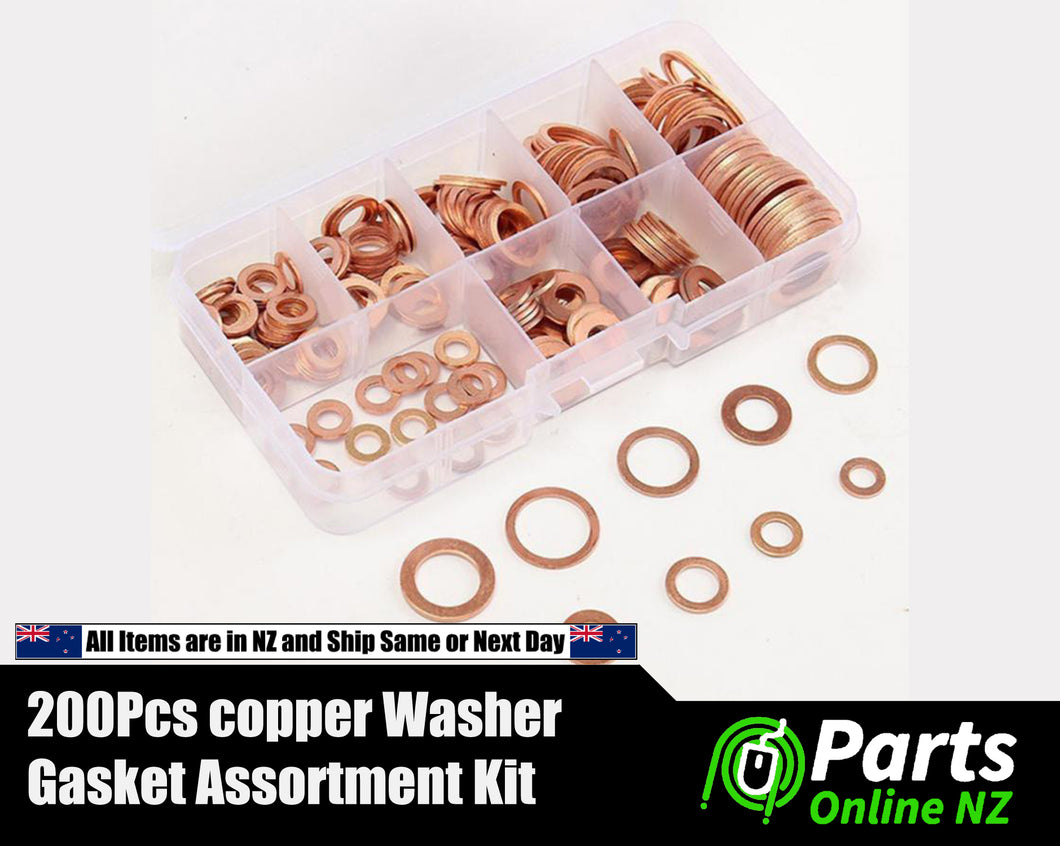 200Pcs copper Washer Gasket Assortment Kit with Box M5/M6/M8/M10/M12/M14