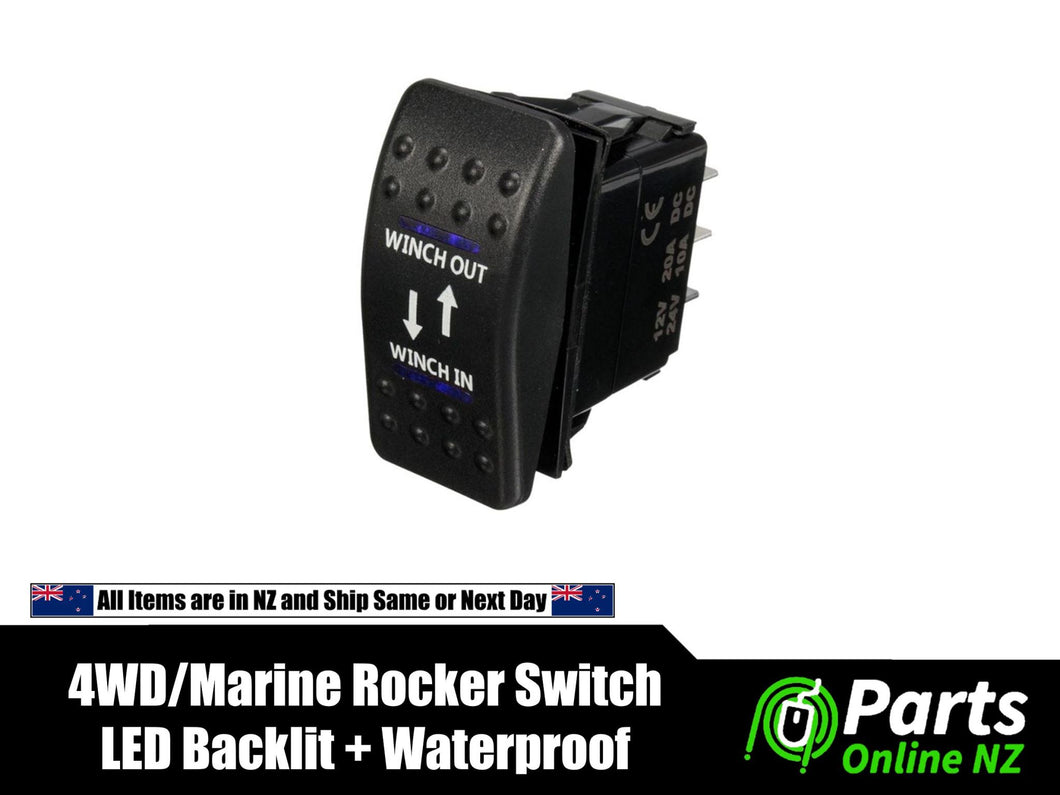 Waterproof Rocker Switch WINCH IN WINCH OUT for 4WD Off Road Marine